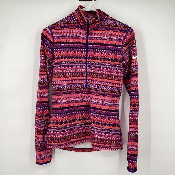 Ladies Nike Pro 1/2 Zip Warm 8 Bit Training Shirt small - Picture 1 of 6